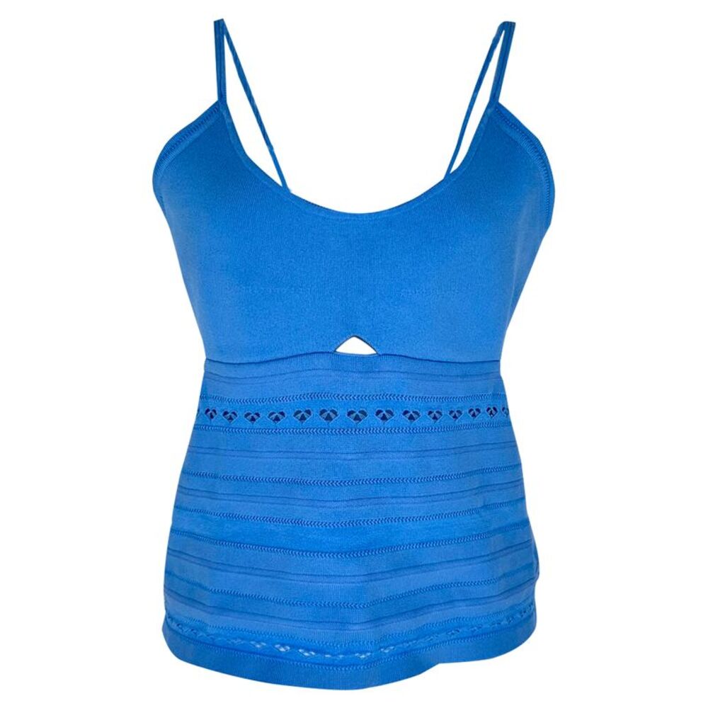 Victoria Beckham Cami Cutout Tank Top in Blue Viscose